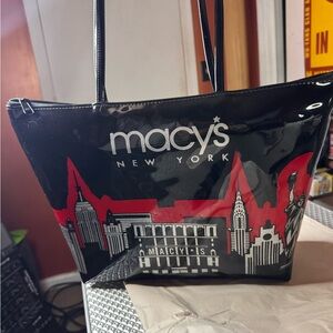 Macy's New York Black and Red Tote Bag ( City Glitter )